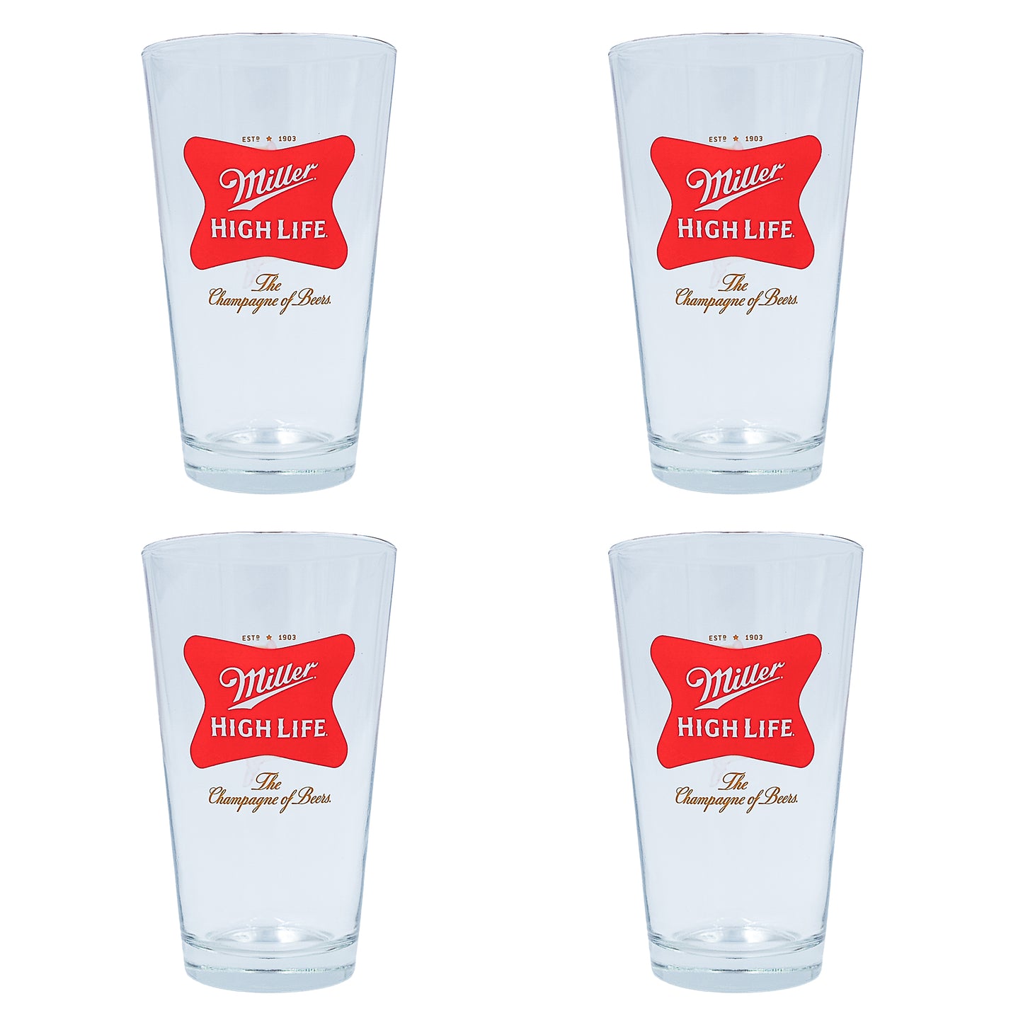 Miller High Life Pint Glass 4-Pack