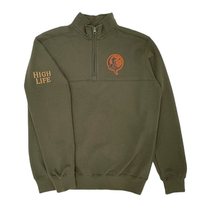 GIRL ON THE MOON LEATHER PATCH 1/4 ZIP