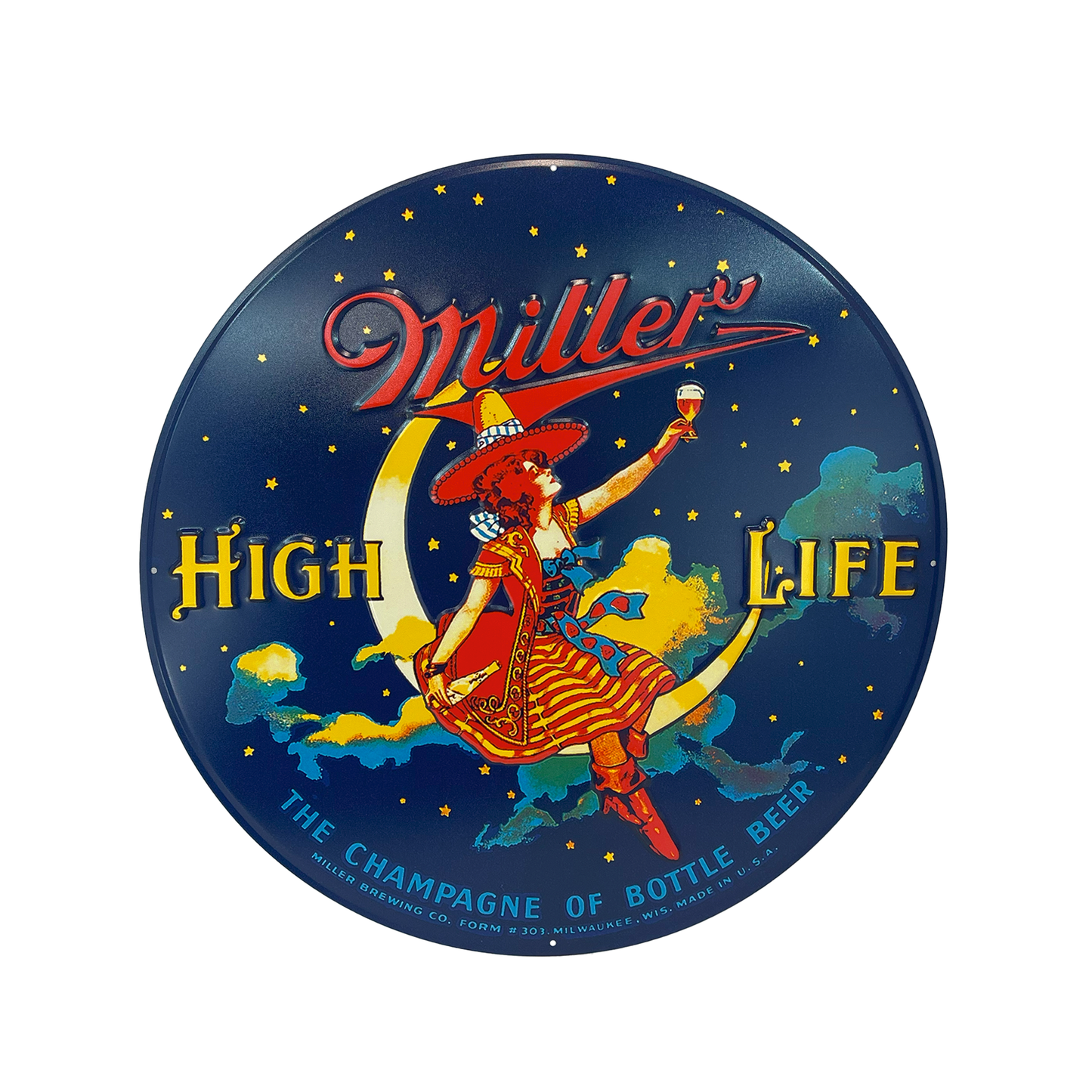 HIGH LIFE ROUND VINTAGE METAL SIGN