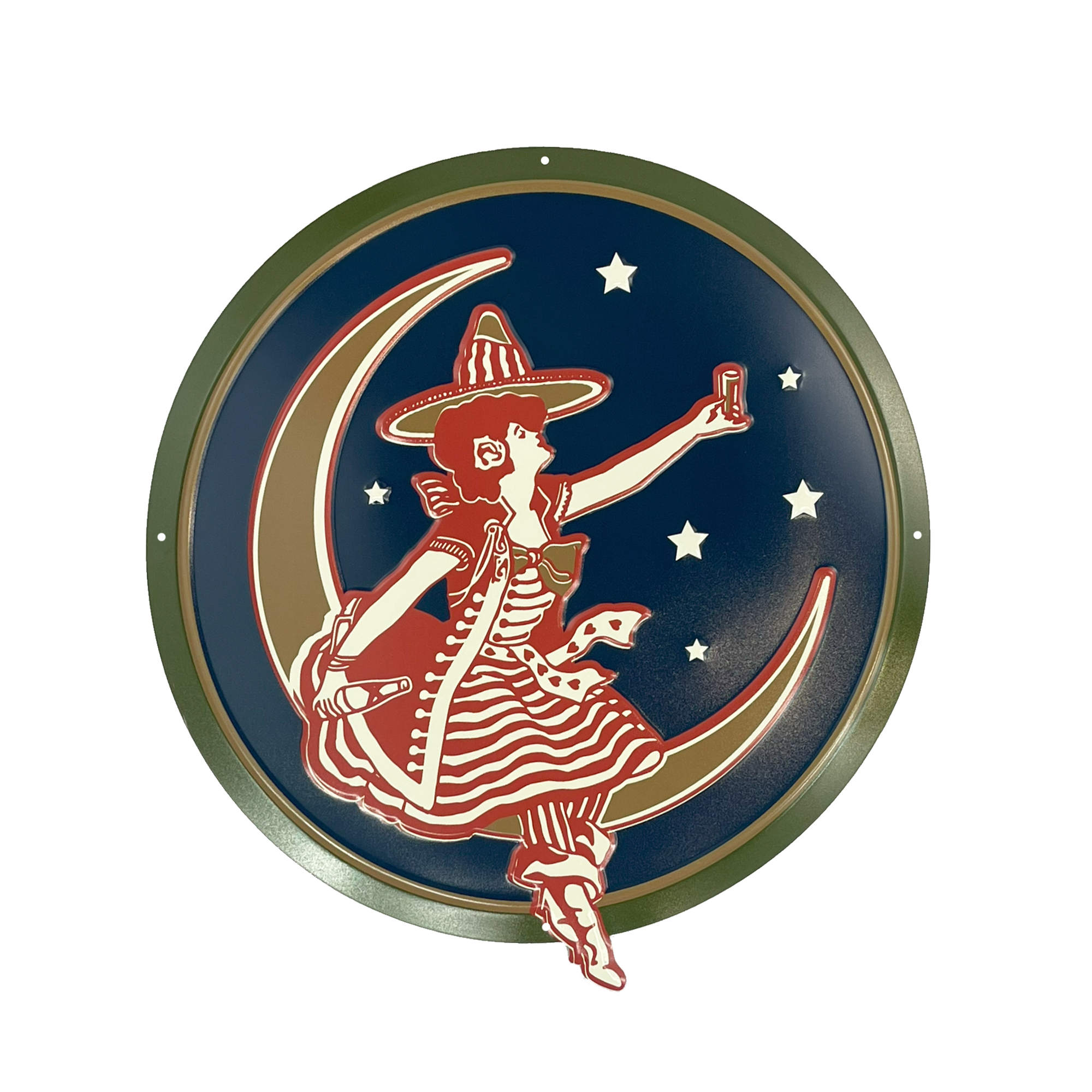 GIRL IN THE MOON METAL SIGN