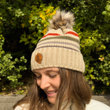 STRIPED GIRL IN THE MOON POM BEANIE