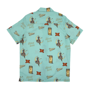 HIGH LIFE TEAL PATTERNED BUTTON UP