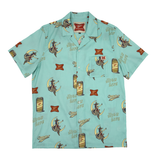 HIGH LIFE TEAL PATTERNED BUTTON UP