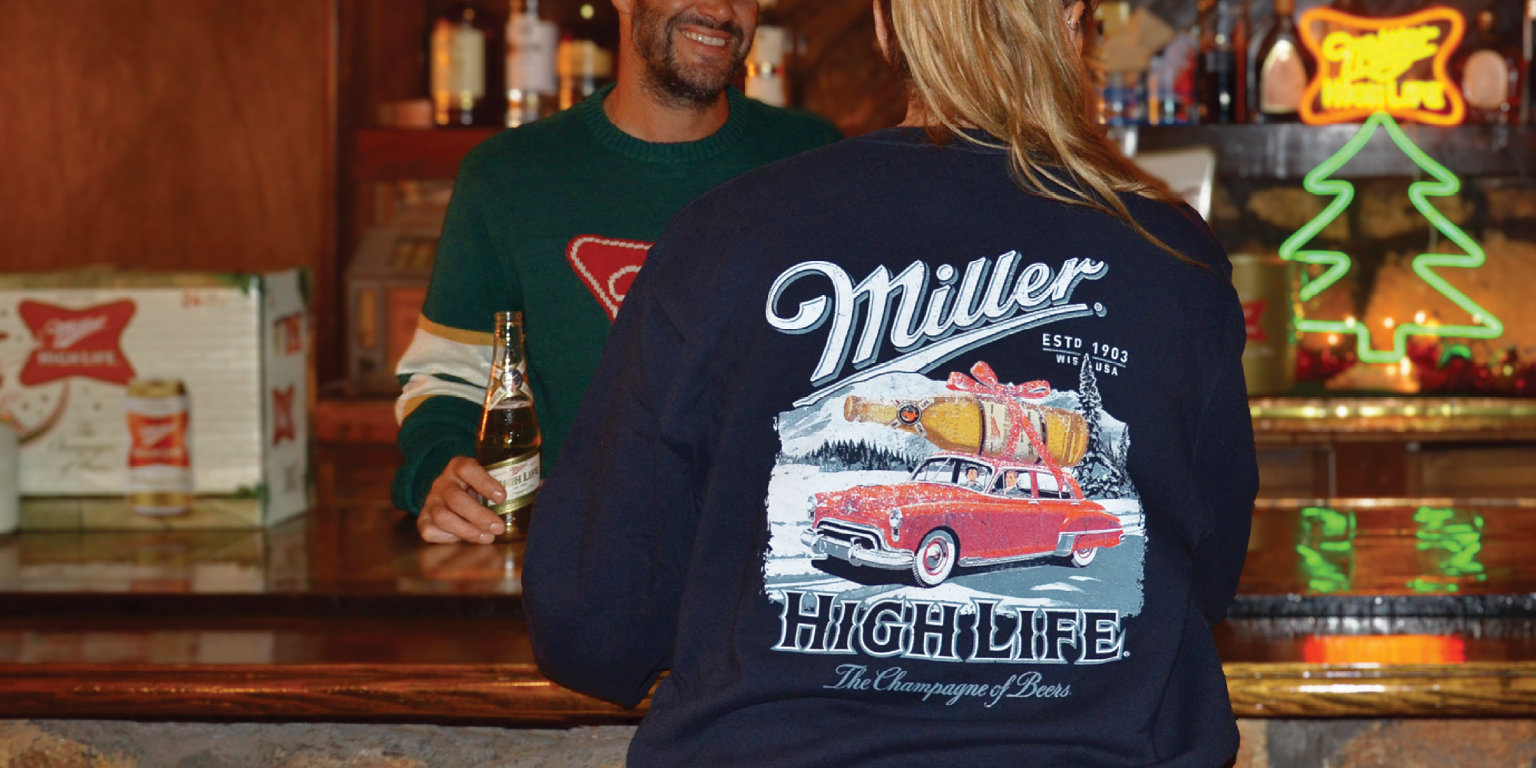 thumbnail interactive-video image 1 of Miller High Life Vinyl Sticker Decal - 14" Full Color - Bar Decor 1 of 2