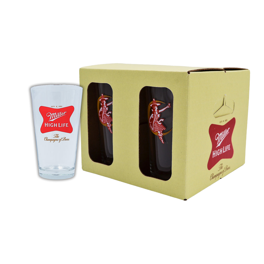 Miller High Life Pint Glass 4-Pack