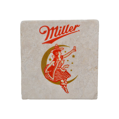 Girl In The Moon Marble Coaster
