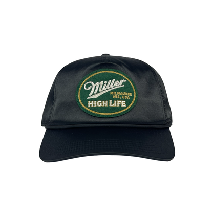 HIGH LIFE BLACK SATIN HAT
