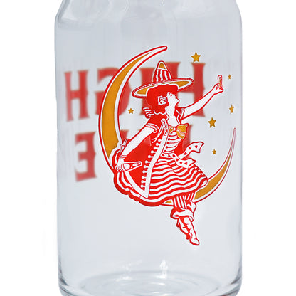 GIRL IN THE MOON CAN GLASS