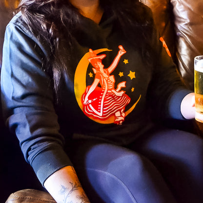 Gray Girl in the Moon Hoodie