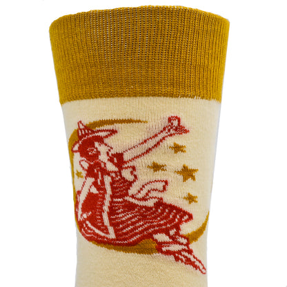 Gold Girl in the Moon Socks