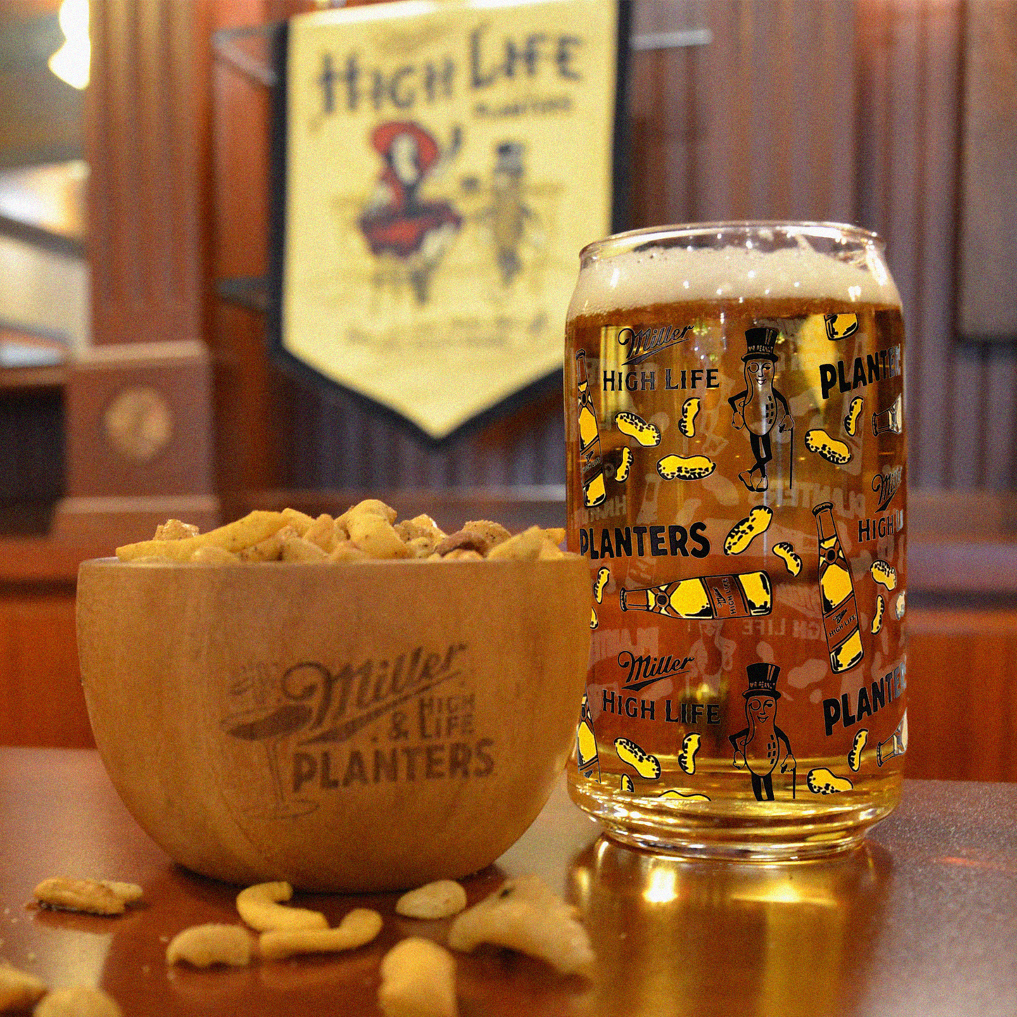 HIGH LIFE X PLANTERS® BRAND CAN GLASS
