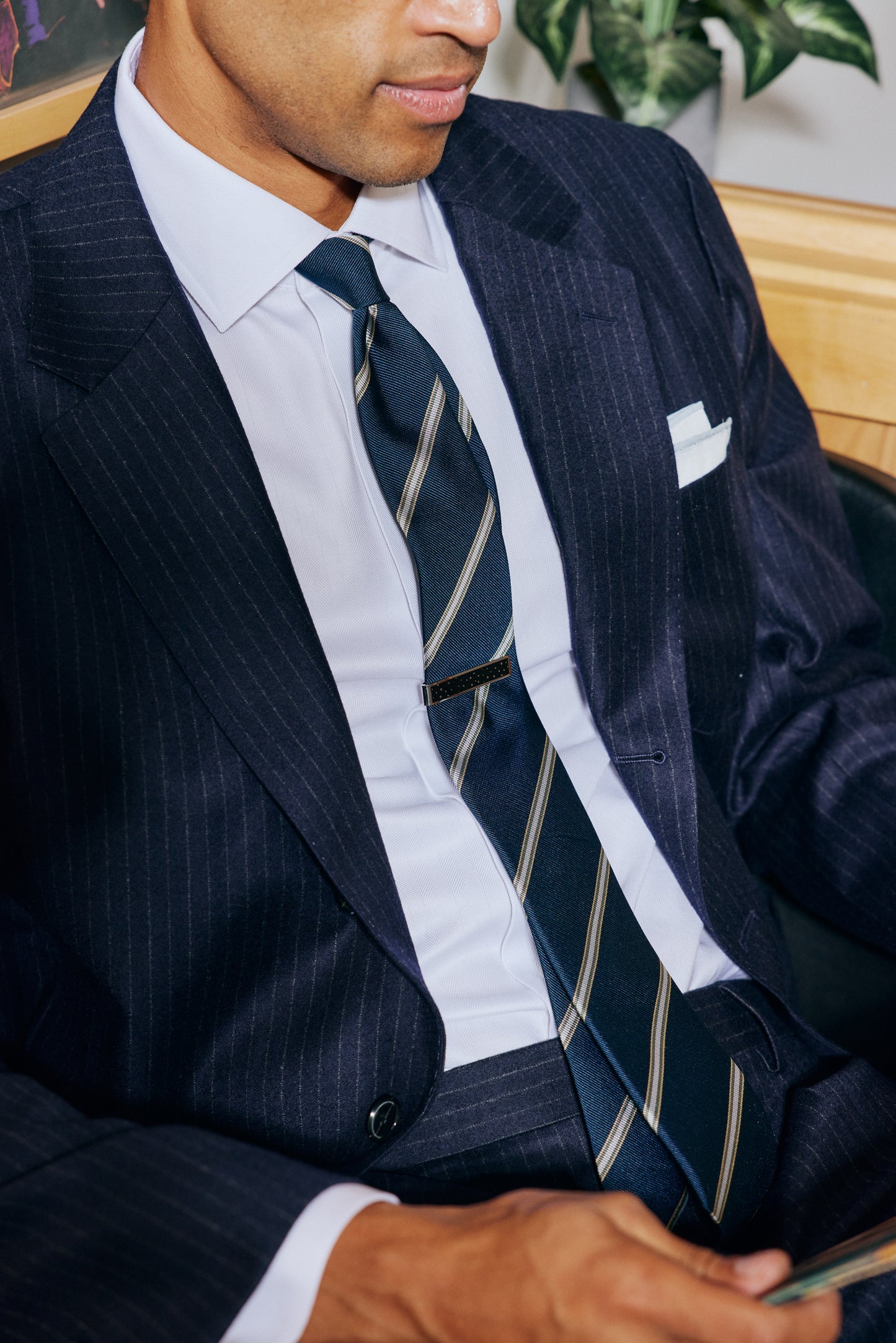 TIE BAR X MILLER HIGH LIFE STRIPE TIE